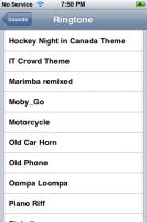 My updated ringtone list