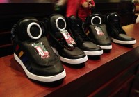 Row of talking shoes